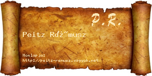 Peitz Rémusz névjegykártya